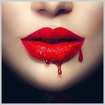 blodig | blodiga läppar