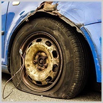 plochý | defektná pneumatika
